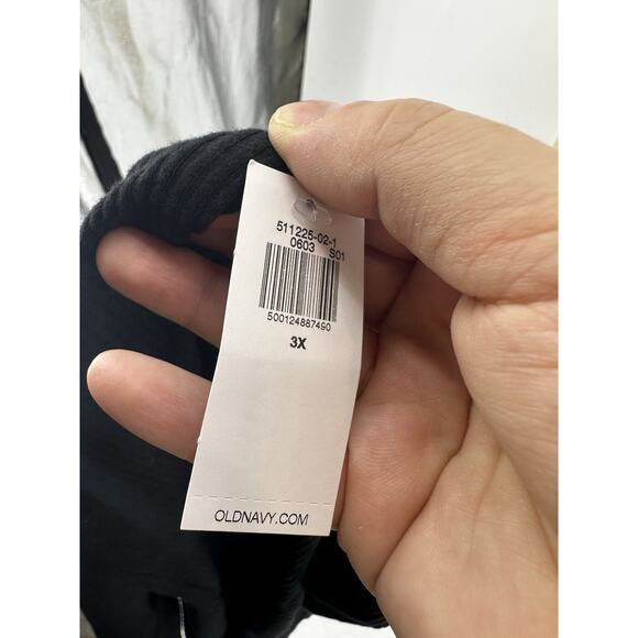 NEW Old Navy Plus Size 3X Women Black Ribbed Plush Tee Long Sleeve 34-14 - Picture 6 of 11